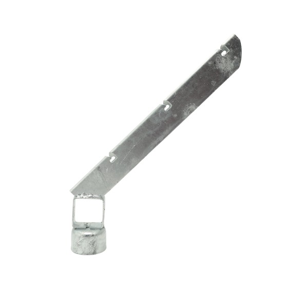 2 1/2" x 1 5/8" Domestic Extra Heavy 45° Barbed Wire Arms - Pressed Steel (Fits 2 3/8" OD Posts)