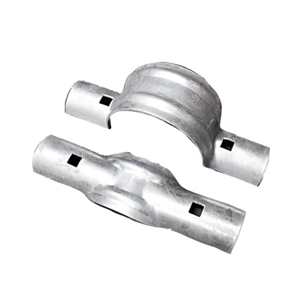 8 5/8" Post x 1 5/8" (1 5/8" OD) Rail Domestic Chain Link Offset Line Rail Clamp | Pressed Steel
