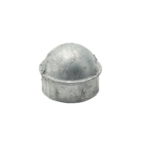 2 1/2" (2 3/8" OD] Domestic Galvanized Round Dome External Fence Post Cap (Pressed Steel - HDG)