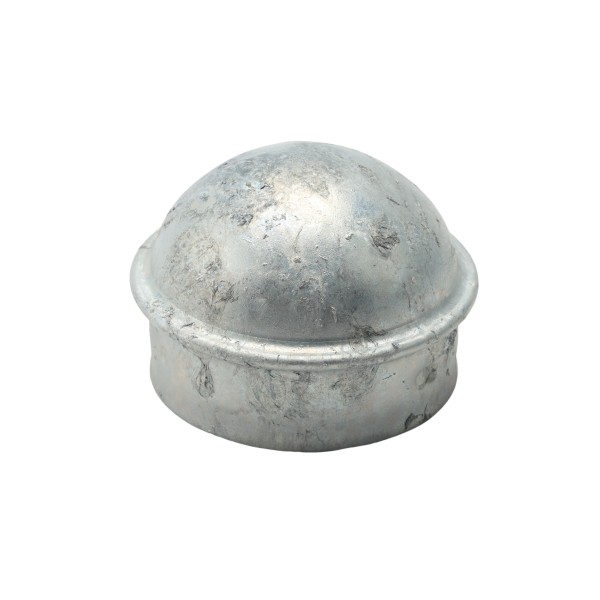 3 1/2" [3 1/2" OD] Domestic Galvanized Round Dome External Fence Post Cap (Pressed Steel - HDG)