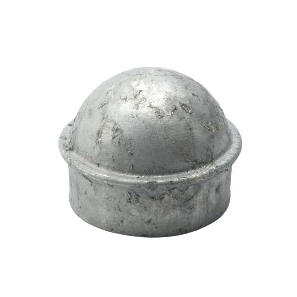 4" [4" OD] Domestic Galvanized Round Dome External Fence Post Cap (Pressed Steel - HDG)