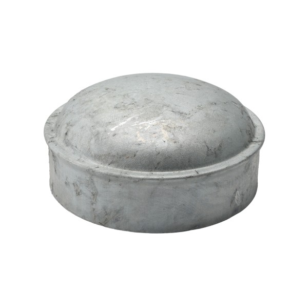 8 5/8" [8 5/8" OD] Domestic Galvanized Round Dome External Fence Post Cap (Pressed Steel - HDG)