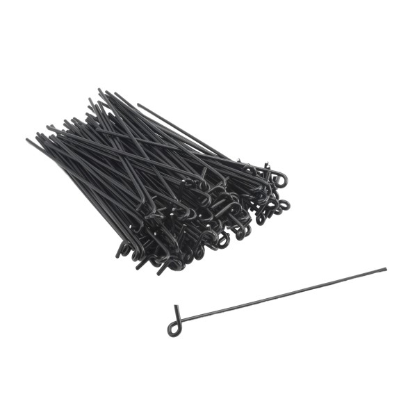 6 1/2" (1 5/8" or 1 7/8" Top Rail) Domestic Chain Link 9 Gauge Pretied Fence Tie | Galvanized Steel, Vinyl Coated Black - 100 Count