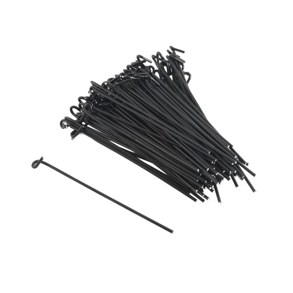 Chain Link 8 1/4" (2 3/8" Posts) Domestic Black Aluminum Pretied Pigtail Fence Ties - 9 Gauge (100 Ties) - Made in the USA