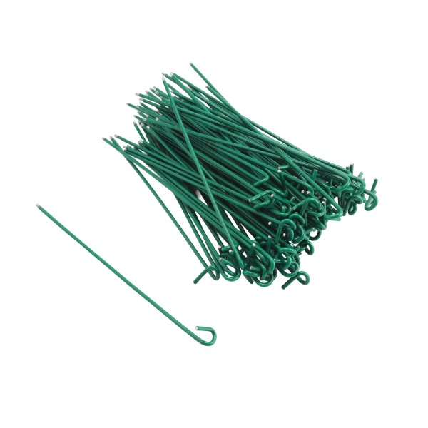9 1/2" (2 7/8" Posts) Domestic Chain Link 9 Gauge Pretied Fence Tie | Aluminum, Vinyl Coated Green - 100 Count