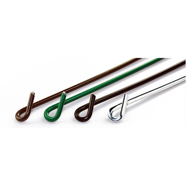 Chain Link 9 1/2" (2 7/8" Posts) Domestic Galvanized Steel Pretied Pigtail Fence Ties - 9 Gauge (100 Ties) - Made in the USA