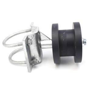 Chain Link 4" Round Post x 2" Square Gate Frame Nylon Cantilever Roller for Sliding Gates (Pressed Steel)