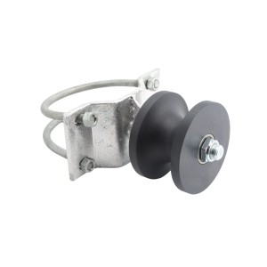 Chain Link 6 5/8" Round Post x 2 1/2" [2 3/8" OD] Round Gate Frame Nylon Cantilever Roller for Sliding Gates (Pressed Steel)