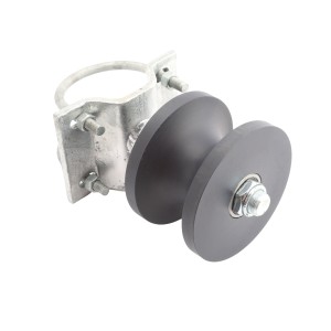 Chain Link 4" Round Post x 2 1/2" [2 3/8" OD] Round Gate Frame Nylon Cantilever Roller for Sliding Gates (Pressed Steel)