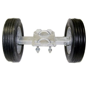 12" Wide Domestic Double Wheel Gate Rollers with 8" Rubber Tires