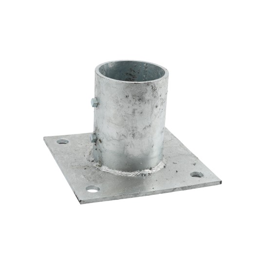 Chain Link 3 1/2" Domestic Post Floor Flanges - Pressed Steel Surface Mount Floor Flange for Chain Link 3 1/2" Post