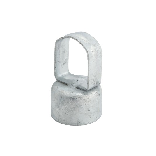Chain Link 2 1/2" Post x 1 5/8" Top Rail Domestic Loop Caps - Pressed Steel (Fits 2 3/8" OD)