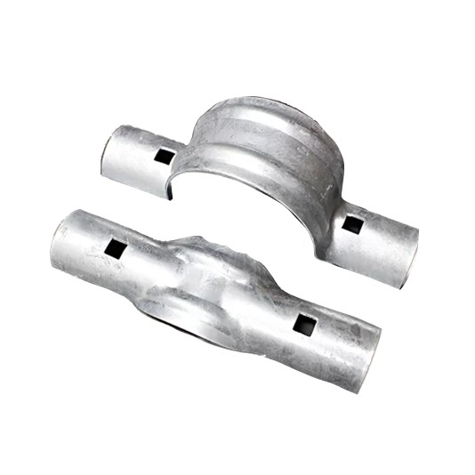 8 5/8" Post x 1 5/8" (1 5/8" OD) Rail Domestic Chain Link Offset Line Rail Clamp | Pressed Steel
