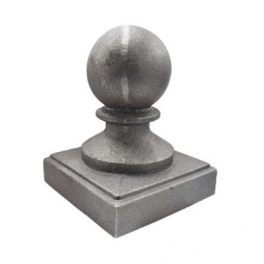 Chain Link 4" Square Domestic Galvanized Ball Top External Fence Post Cap (Pressed Steel - HDG)