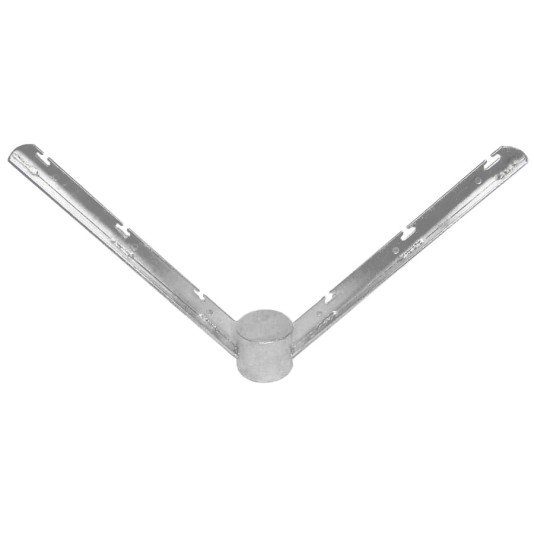 2 1/2" Domestic V-Type Barbed Wire Arms - Pressed Steel (Fits 2 3/8" OD)