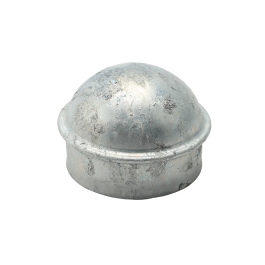 3 1/2" [3 1/2" OD] Domestic Galvanized Round Dome External Fence Post Cap (Pressed Steel - HDG)