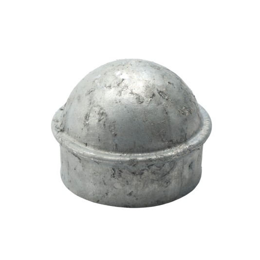 4" [4" OD] Domestic Galvanized Round Dome External Fence Post Cap (Pressed Steel - HDG)