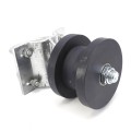Chain Link 4" Round Post x 2" Square Gate Frame Nylon Cantilever Roller for Sliding Gates (Malleable Steel)
