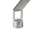 Chain Link 2 1/2" (2 3/8" OD) x 1 5/8" 45 Degree Barbed Wire Arm - Pressed Steel