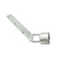 Chain Link 3" (2 7/8" OD) x 1 5/8" 45 Degree Barbed Wire Arm - Pressed Steel