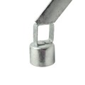 Chain Link 3" (2 7/8" OD) x 1 5/8" 45 Degree Barbed Wire Arm - Pressed Steel