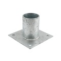 Chain Link 3 1/2" Domestic Post Floor Flanges - Pressed Steel Surface Mount Floor Flange for Chain Link 3 1/2" Post