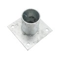 Chain Link 3 1/2" Domestic Post Floor Flanges - Pressed Steel Surface Mount Floor Flange for Chain Link 3 1/2" Post