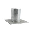Chain Link 3 1/2" Domestic Post Floor Flanges - Pressed Steel Surface Mount Floor Flange for Chain Link 3 1/2" Post
