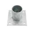 Chain Link 3 1/2" Domestic Post Floor Flanges - Pressed Steel Surface Mount Floor Flange for Chain Link 3 1/2" Post