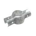 4" Post x 2 1/2" (2 3/8" OD) Rail Domestic Chain Link Line Rail Clamp | Pressed Steel