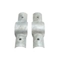 4" Post x 2 1/2" (2 3/8" OD) Rail Domestic Chain Link Line Rail Clamp | Pressed Steel
