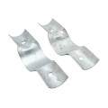 4" Post x 2 1/2" (2 3/8" OD) Rail Domestic Chain Link Line Rail Clamp | Pressed Steel