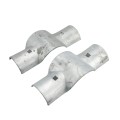 4" Post x 3" (2 7/8" OD) Rail Domestic Chain Link Line Rail Clamp | Pressed Steel