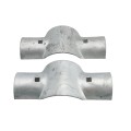 4" Post x 3" (2 7/8" OD) Rail Domestic Chain Link Line Rail Clamp | Pressed Steel