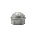 Chain Link 2 1/2" (2 3/8" OD] Domestic Galvanized Round Dome External Fence Post Cap (Pressed Steel - HDG)