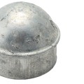 Chain Link 2 1/2" (2 3/8" OD] Domestic Galvanized Round Dome External Fence Post Cap (Pressed Steel - HDG)