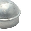 Chain Link 3 1/2" [3 1/2" OD] Domestic Galvanized Round Dome External Fence Post Cap (Pressed Steel - HDG)