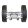 Chain Link 6" Wide Domestic Double Wheel Gate Rollers with 8" Rubber Tires