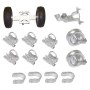Chain Link Domestic Industrial Rolling Gate Hardware Kit with 10" Tires and 7" Rear Wheels