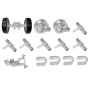Domestic Chain Link Rolling Gate Hardware Kit with 12" Carrier | Pressed Steel