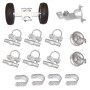 Chain Link Domestic Safety Industrial Rolling Gate Hardware Kit with 8" Tires and 7" Rear Wheels