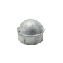 Chain Link 2 1/2" (2 3/8" OD] Domestic Galvanized Round Dome External Fence Post Cap (Pressed Steel - HDG)
