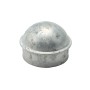 Chain Link 3 1/2" [3 1/2" OD] Domestic Galvanized Round Dome External Fence Post Cap (Pressed Steel - HDG)